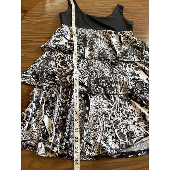 Sandra Darren black white sleeveless dress size 6 - Picture 7 of 7